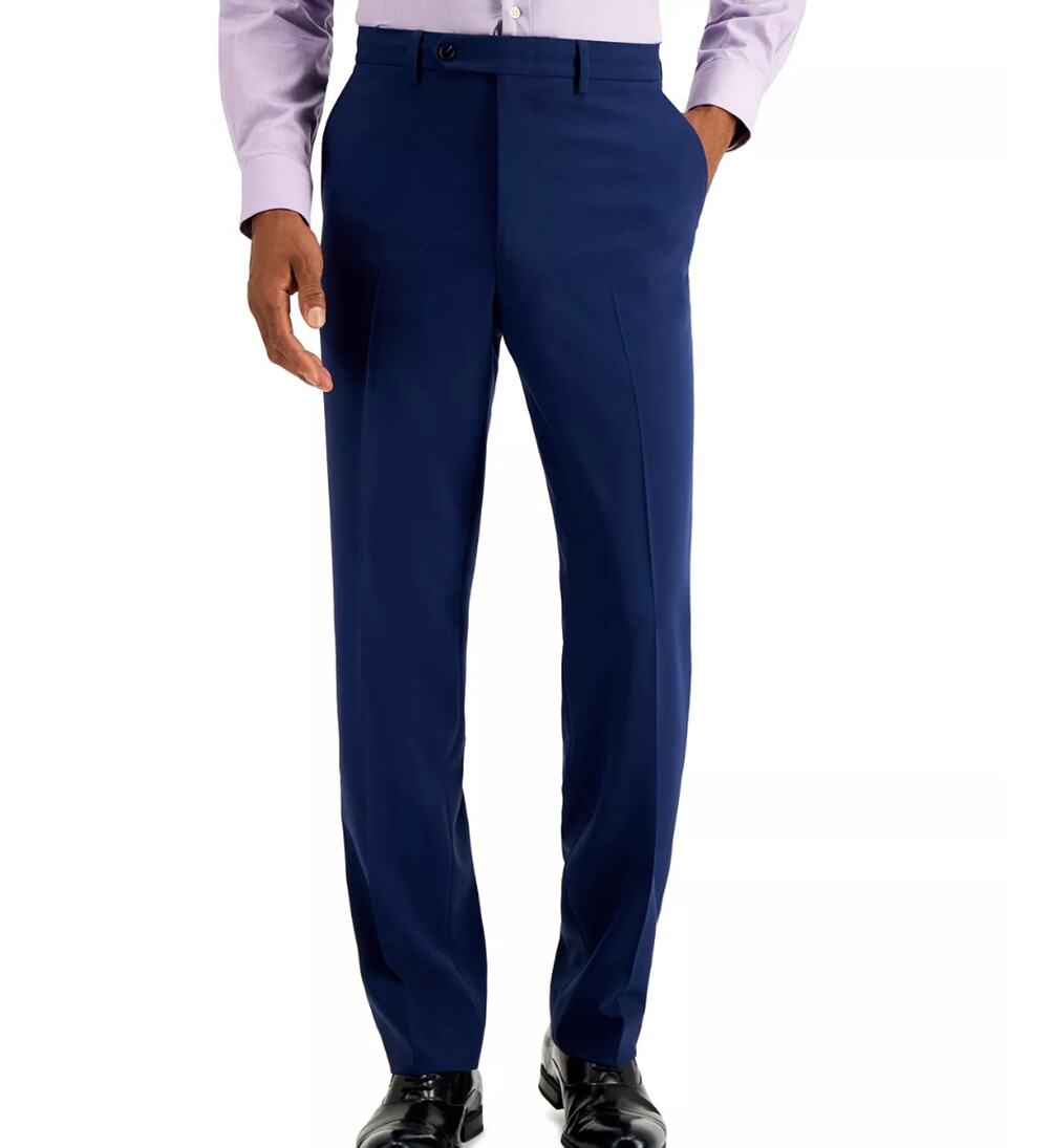 NWT Nautica Modern-Fit Bi-Stretch Suit Pants, Solid Blue, Men’s 41W X 32L